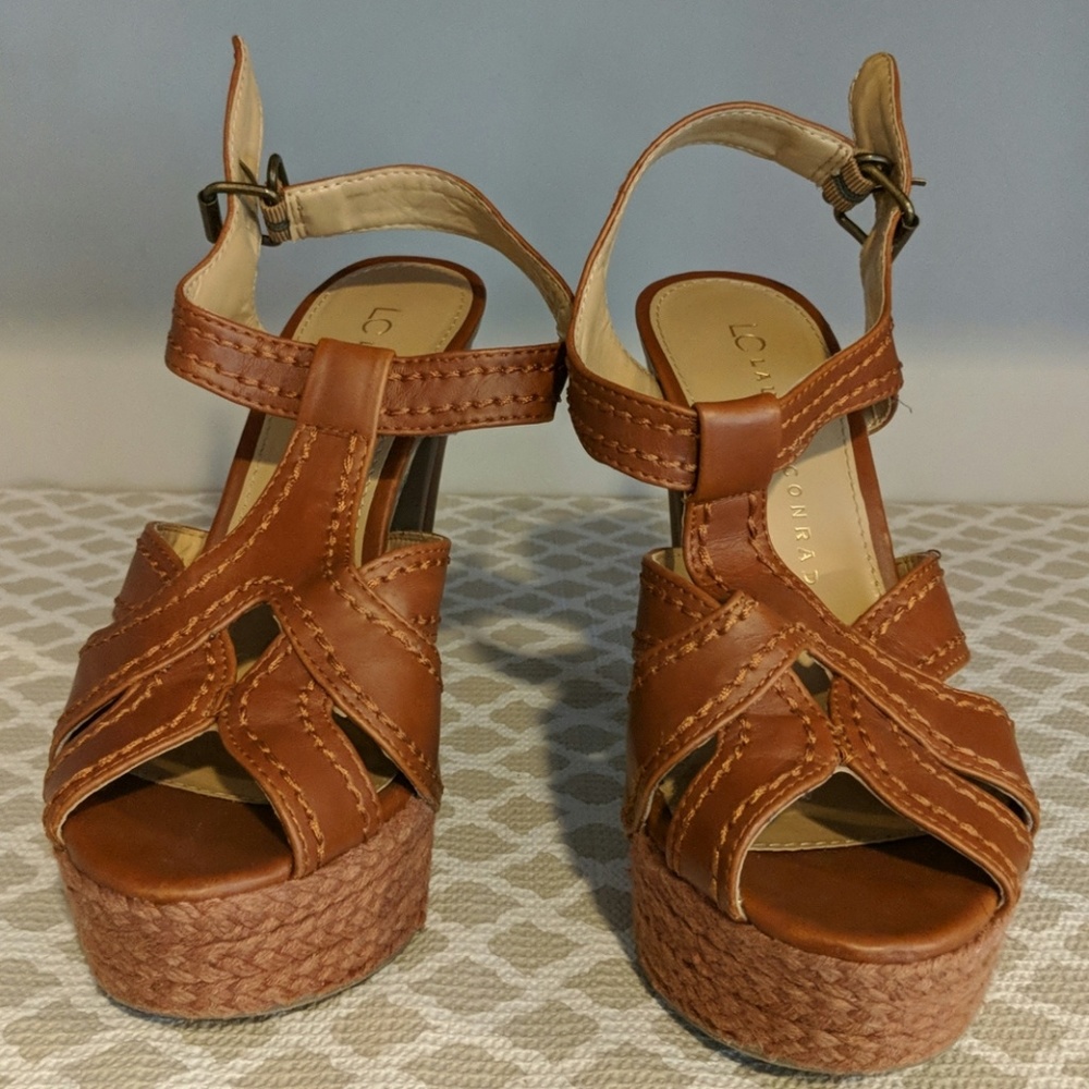 Brown heeled sandals